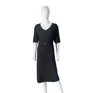 Stizzoli Wool Ribbed Sweater Dress Black Size IT 52